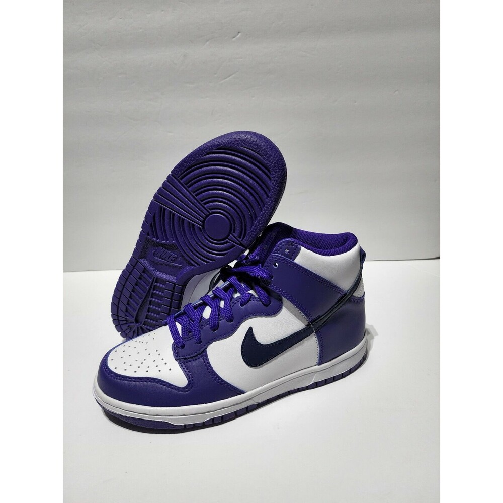 New Nike Dunk Hi (GS) Electro Purple Midnight Navy Size 5Y Woman 6.5 DH9751 100